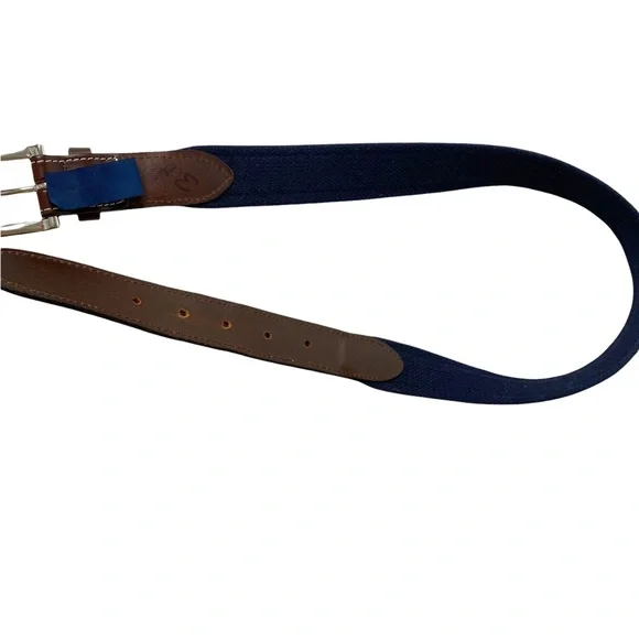 Vineyard Vines Belt Green Navy Blue Stripe Whale Emblem Preppy Academia Size 32 - Picture 6 of 9